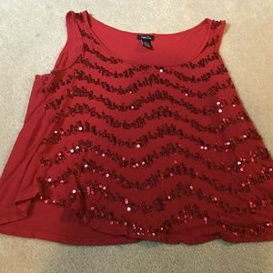 Rue 21 Red Sequin Tank Top